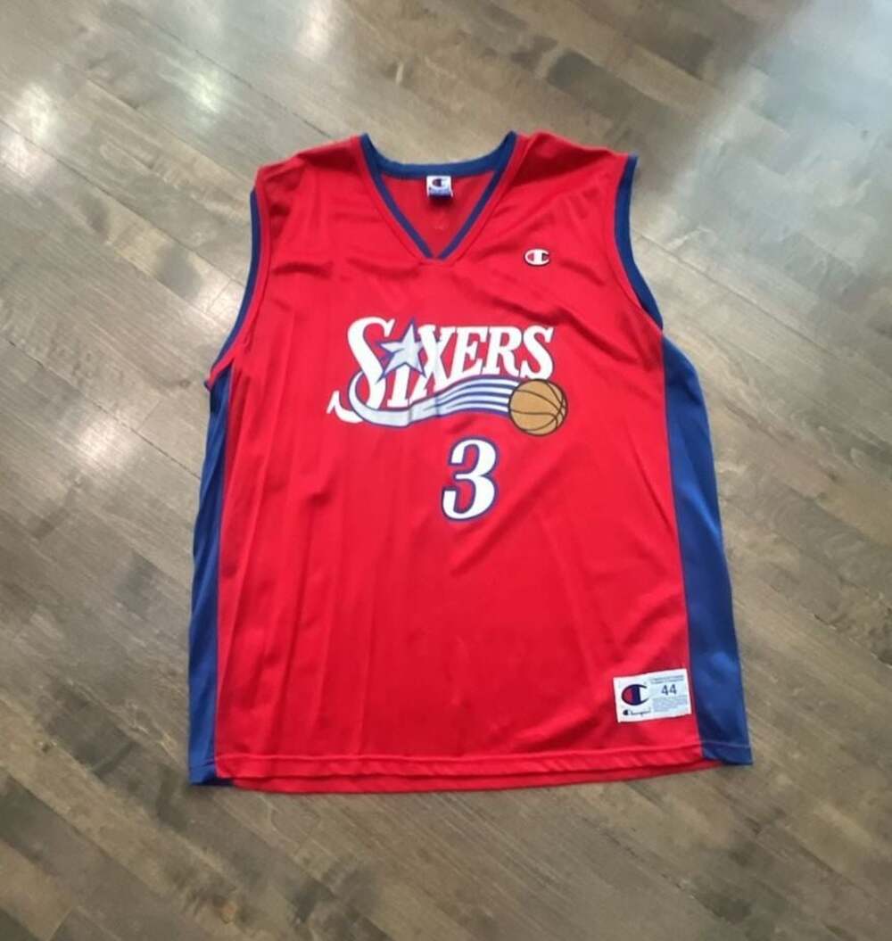 Vintage Allen Iverson Philadelphia 76ers Champion NBA Basketball Jersey Size 44